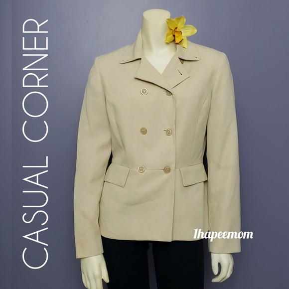 Casual Corner Tan Blazer Size 6 - Picture 8 of 8